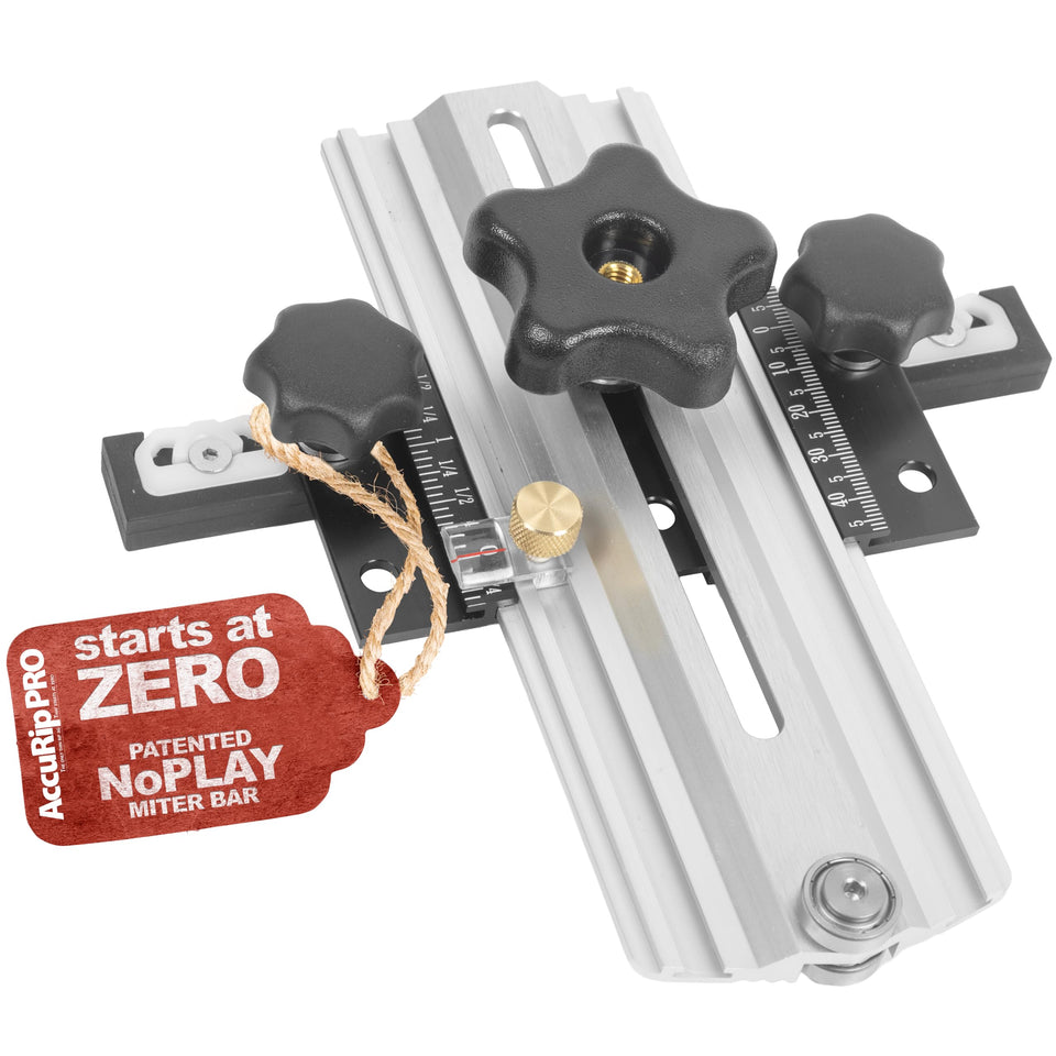 Peachtree AccuRip Pro thin rip jig showing zero-system precision for accurate thin strips