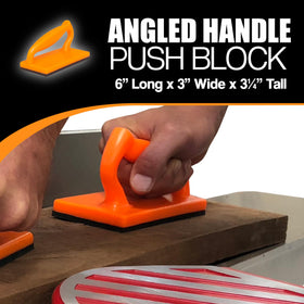 Peachtree large push block provides stable guidance for longer stock passes.
