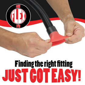 Peachtree Sili Flex Fit fittings closeup demonstrate stretchable connection to tool ports.
