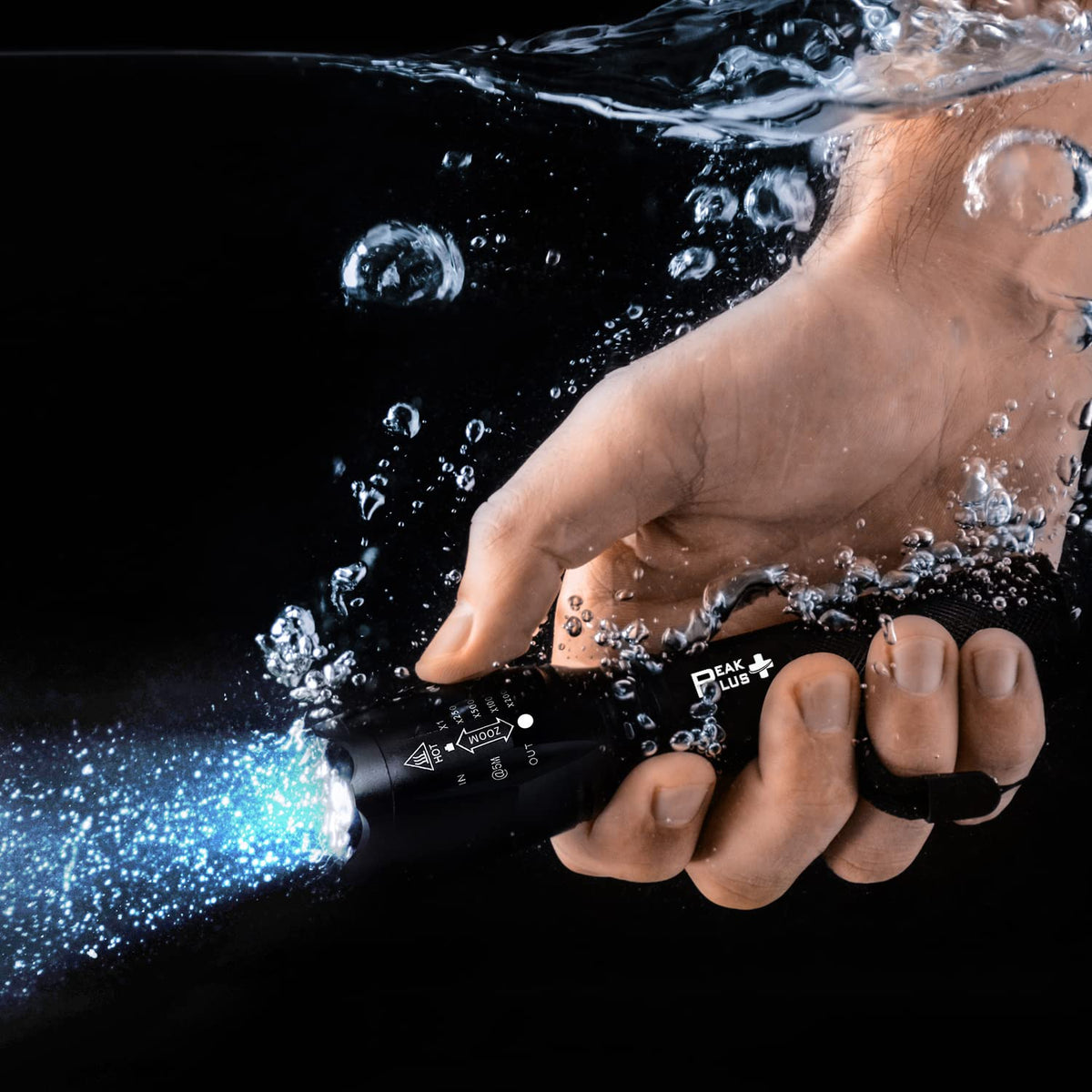 PeakPlus LFX1000 zoom beam demonstrates focused flood and long-range reach.