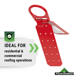 PeakWorks on-roof placement at the roof peak for anchor reach