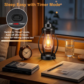 Pearlstar LED Edison bulb lantern adds vintage charm to indoor gatherings.