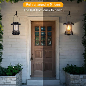 Pearlstar outdoor lanterns with hooks enable easy hanging.