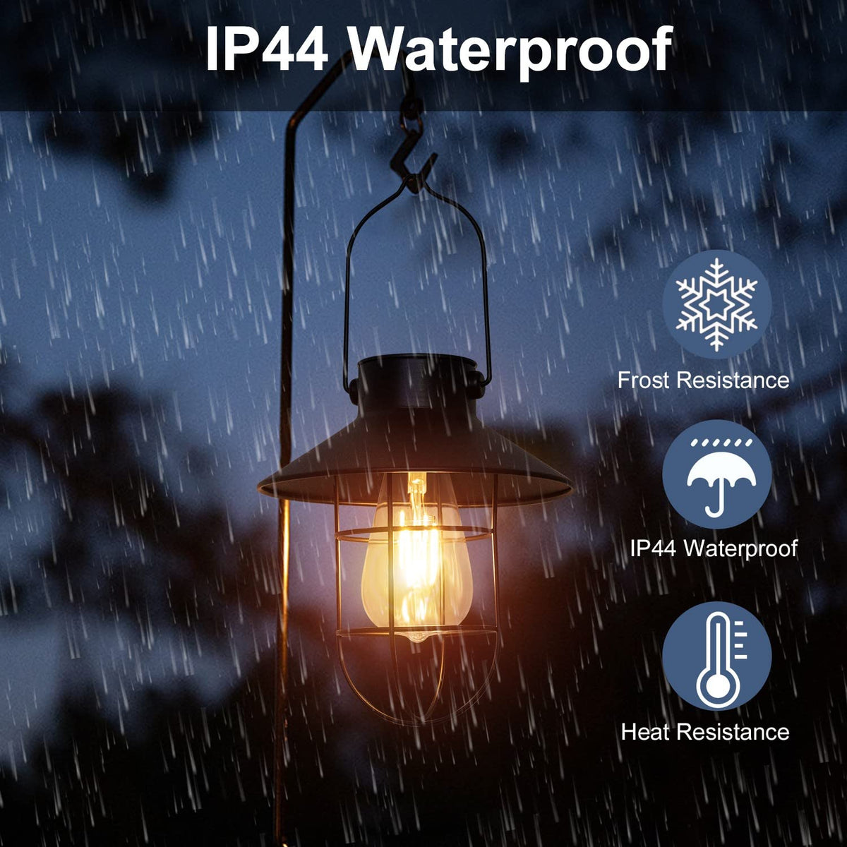Pearlstar lantern at dusk offering soft outdoor ambience