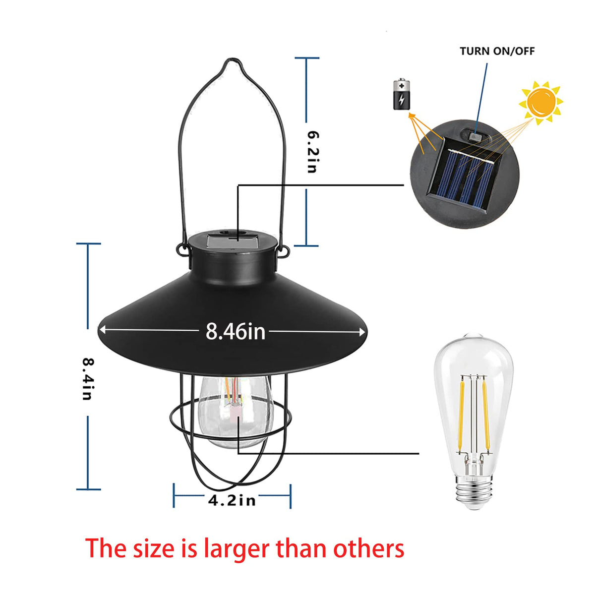Pearlstar solar lantern metal shell detail showcases vintage nautical style