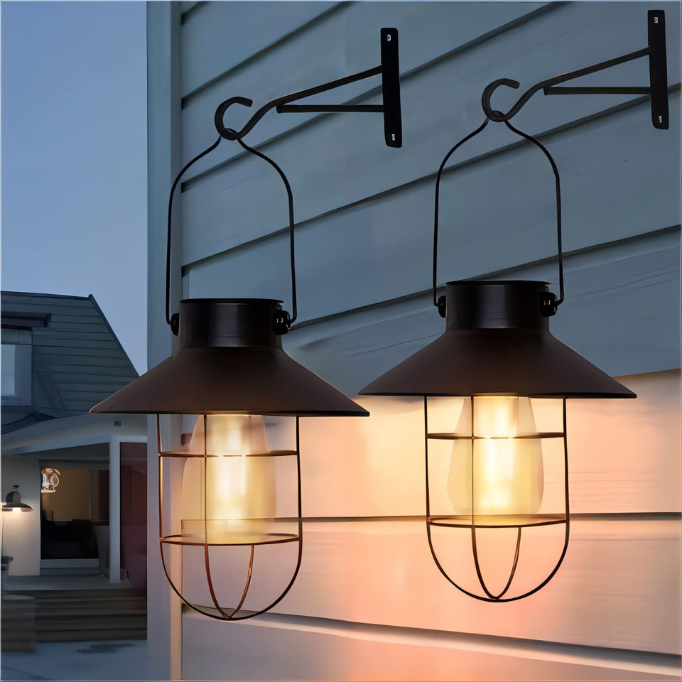 Pearlstar solar lantern wall mount for porch decor with warm lighting