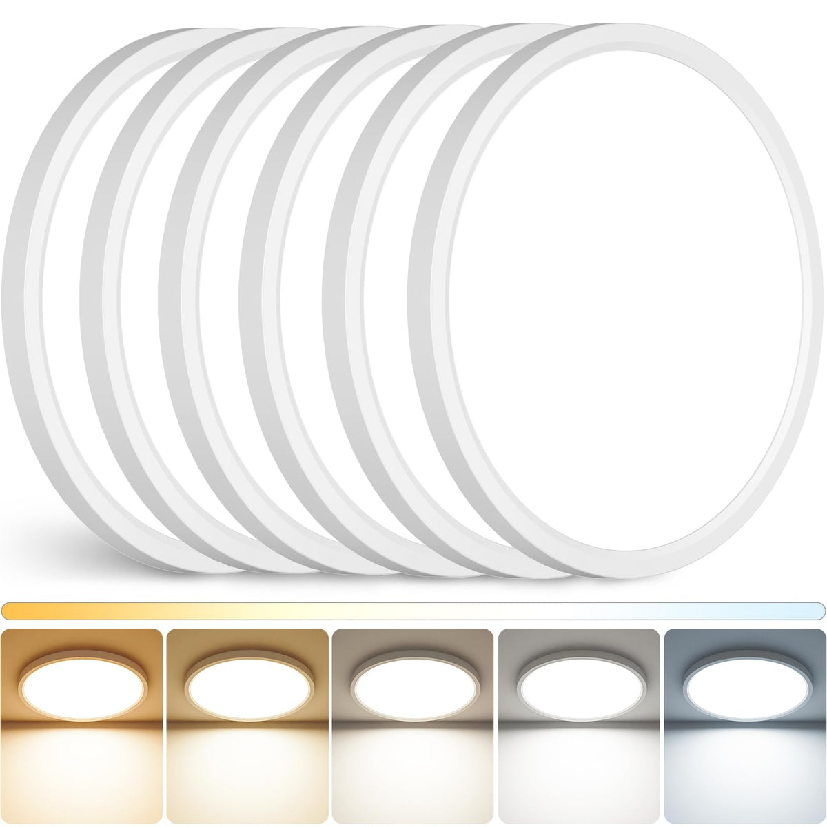 Peasur 12-Inch LED ceiling light front view showing sleek flush-mount design for hallways.