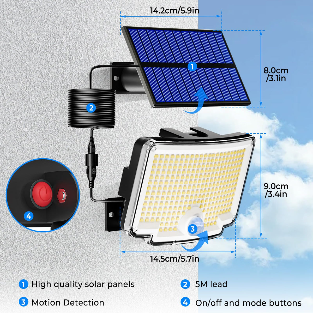 Peasur three lighting modes adapt to activity, dim night lighting, or constant brightness.