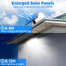 Peasur 318 LEDs flood the area with bright security lighting at night.
