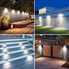 Peasur backyard garden porch illumination, night view, adds safe ambiance.