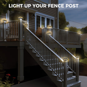 Peasur deck and fence lighting using solar power for evenings