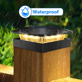 Peasur easy install solar post light demonstrates no wiring required