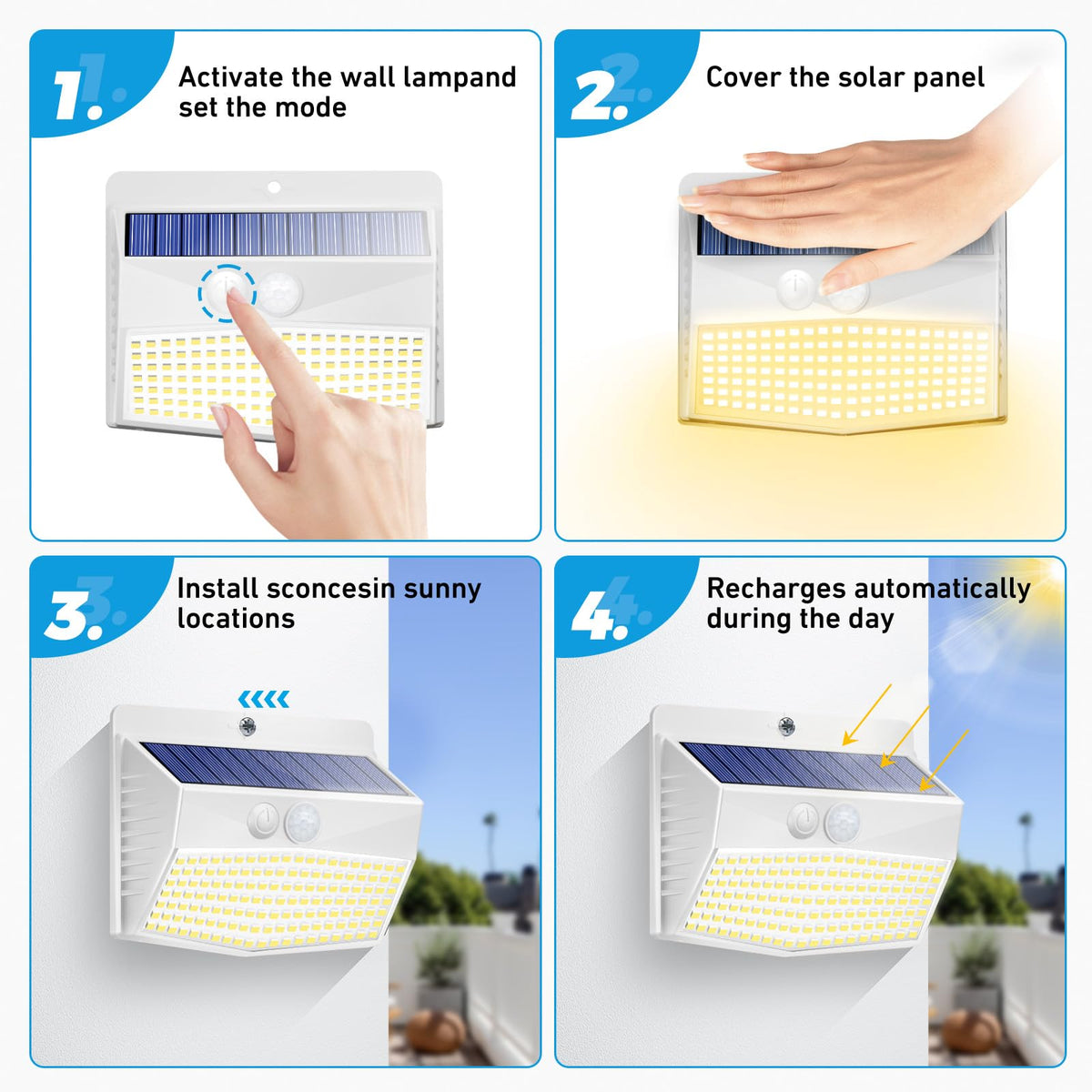 Peasur easy-install lights screw in quickly for fast setup.