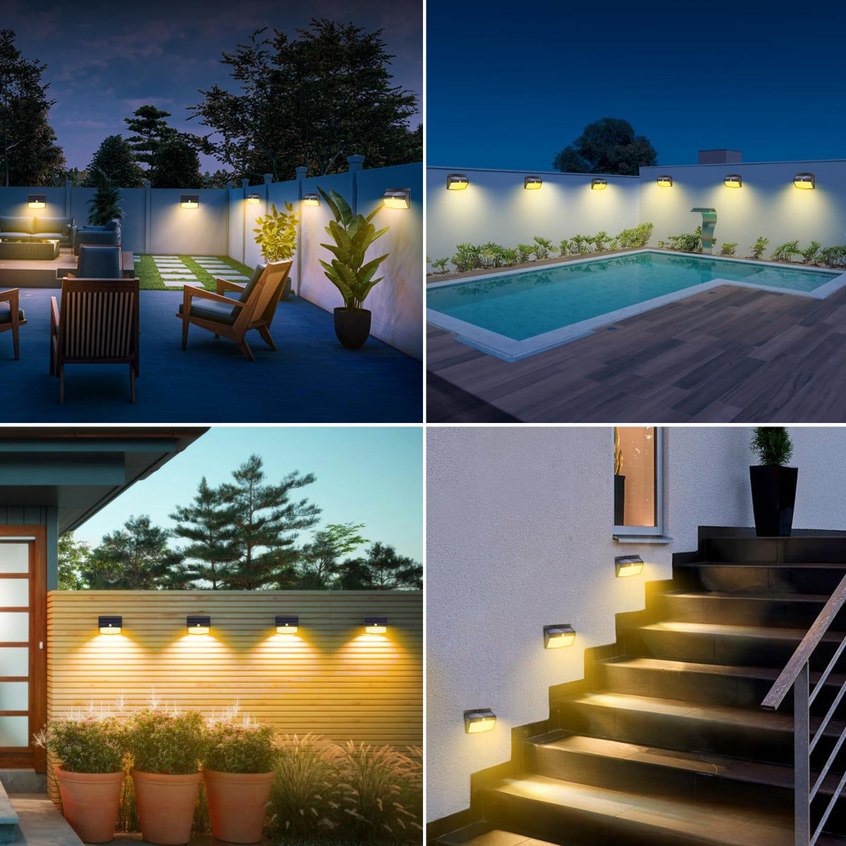 Peasur easy installation with screws for quick, wiring-free setup outdoors.