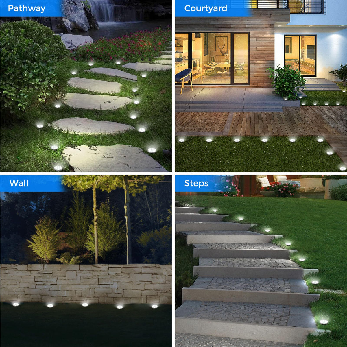 Peasur flat solar disc light charges by day and glows at night