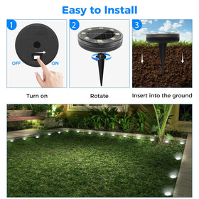 Peasur flat solar disc light blends with modern garden decor