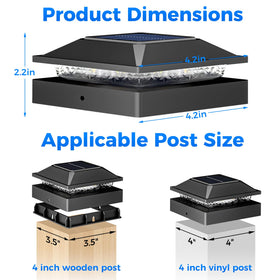 Peasur IP64 weatherproof post cap light withstands rain and snow