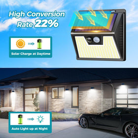 Peasur motion sensor outdoor lights activate on movement for enhanced security