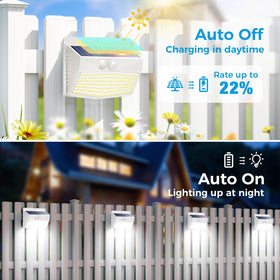 Peasur motion sensor outdoor wall light, side view, auto lighting on motion.