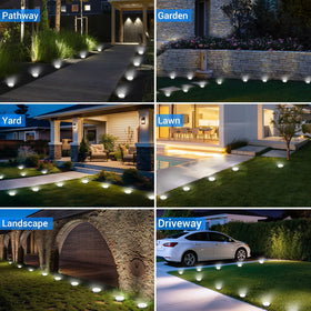 Peasur solar disc light driveway marks spaces with rust-proof, durable glow.