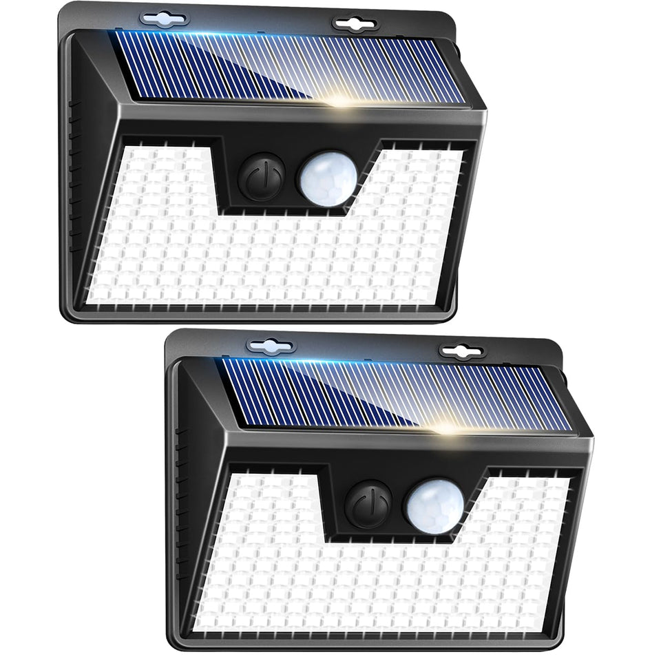 Peasur solar lights 140LED front door illumination for safer entry at night