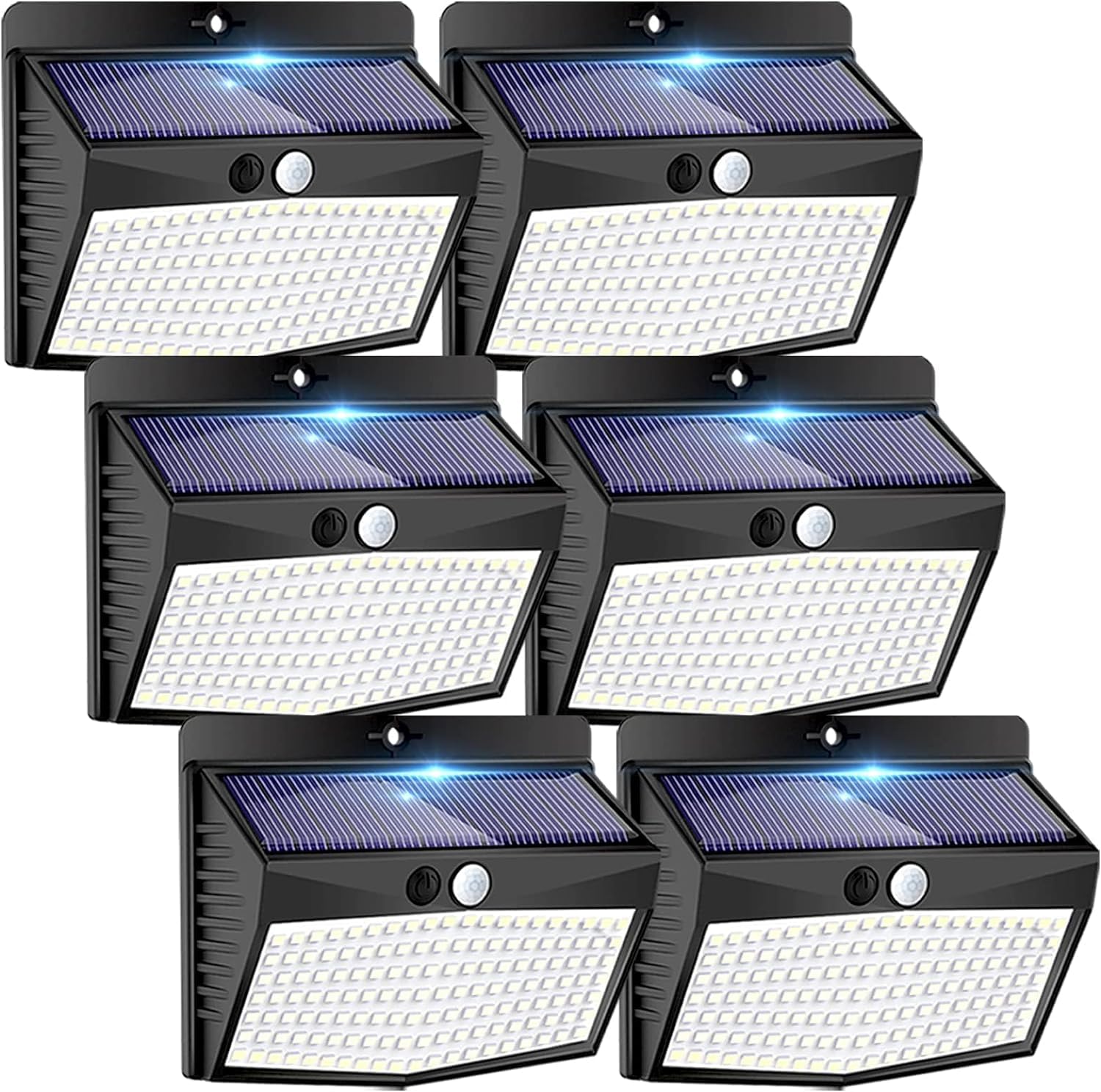 Peasur solar lights outdoor motion sensor illuminate entrances and pathways at night.