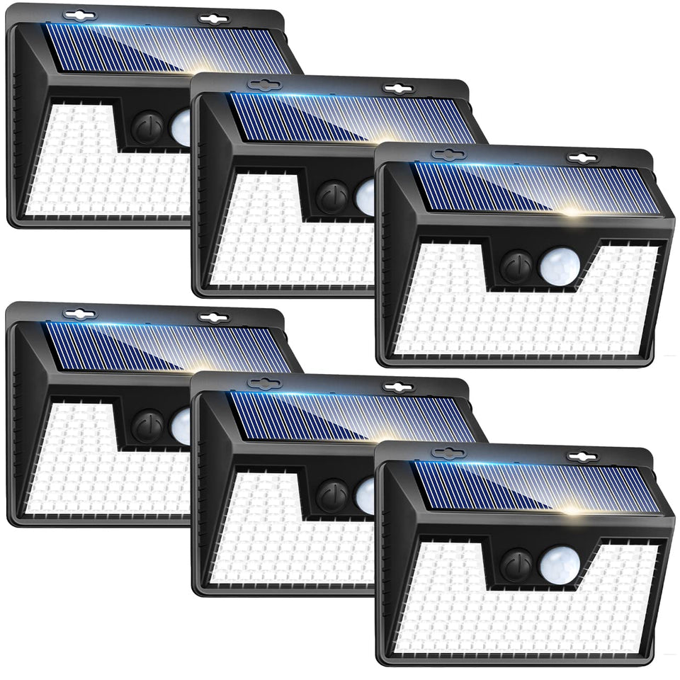 Peasur solar lights illuminate the front door for safer nighttime entry.
