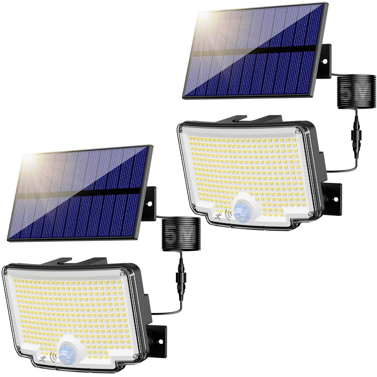 Peasur solar lights exterior panel delivers wide 270-degree coverage for even yard illumination.