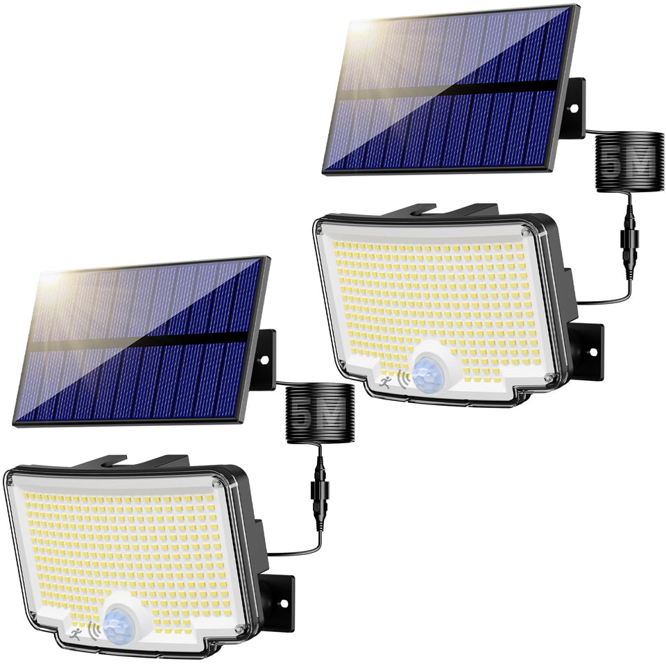 Peasur solar lights exterior panel delivers wide 270-degree coverage for even yard illumination.