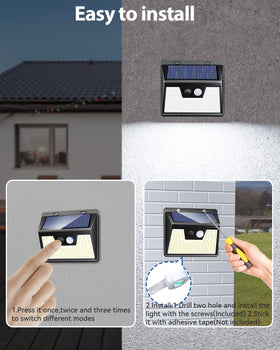 Peasur IP65 waterproof solar light built with durable ABS housing