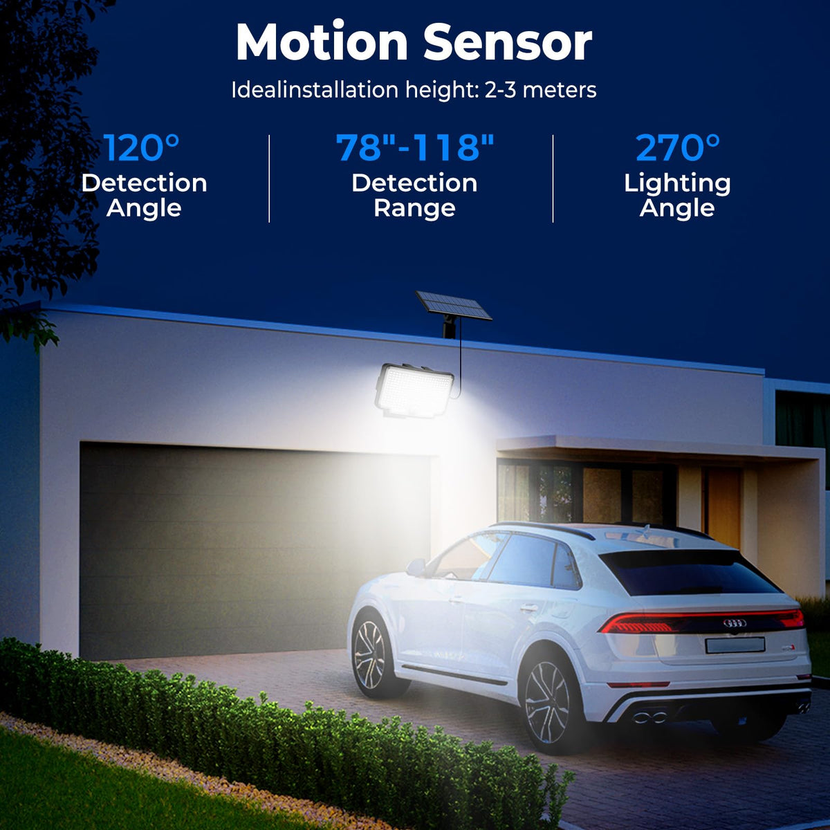 Peasur split-design panel keeps solar exposure high while light stays shaded.