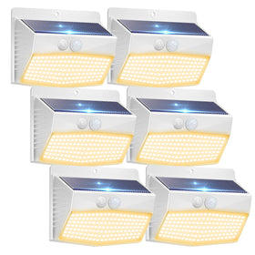 Peasur motion-sensor solar outdoor light brightens garden paths for safe nighttime navigation.