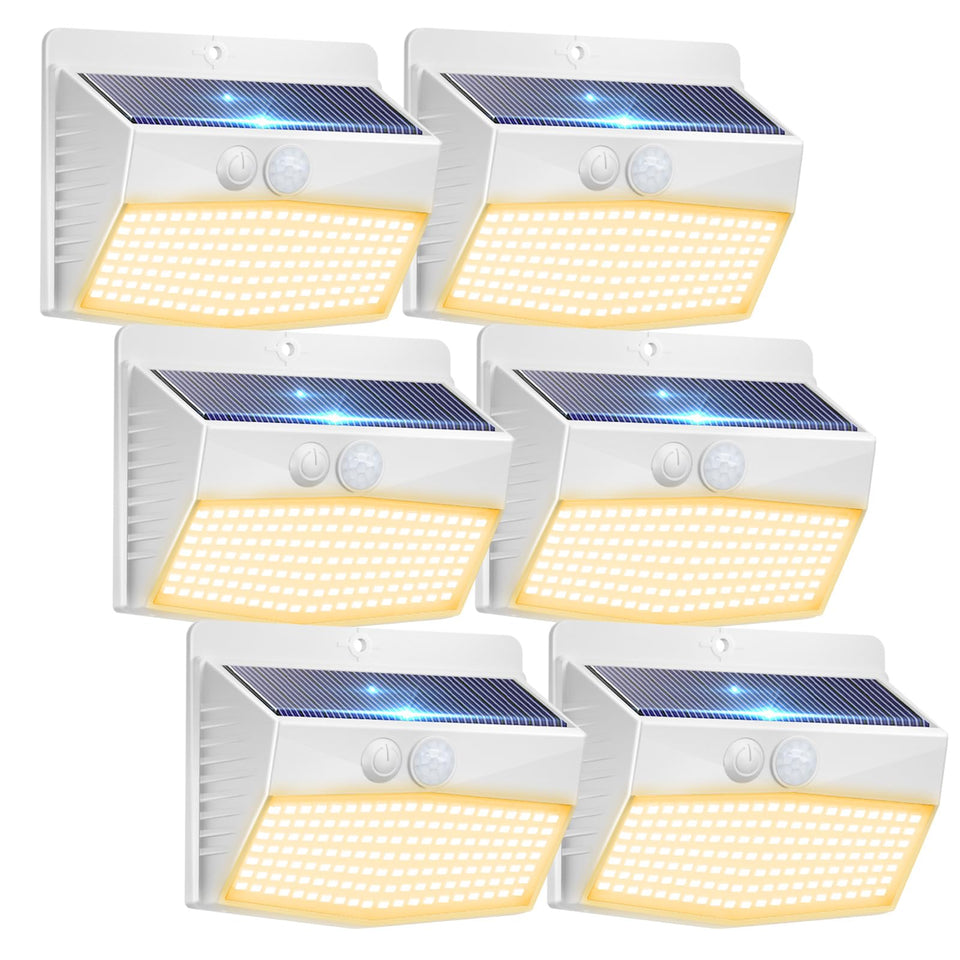 Peasur motion-sensor solar outdoor light brightens garden paths for safe nighttime navigation.