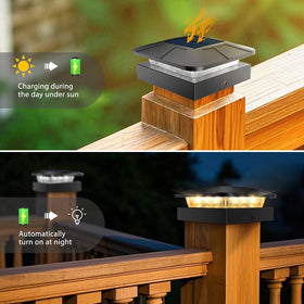 Peasur waterproof post cap light for outdoor durability in rain or snow