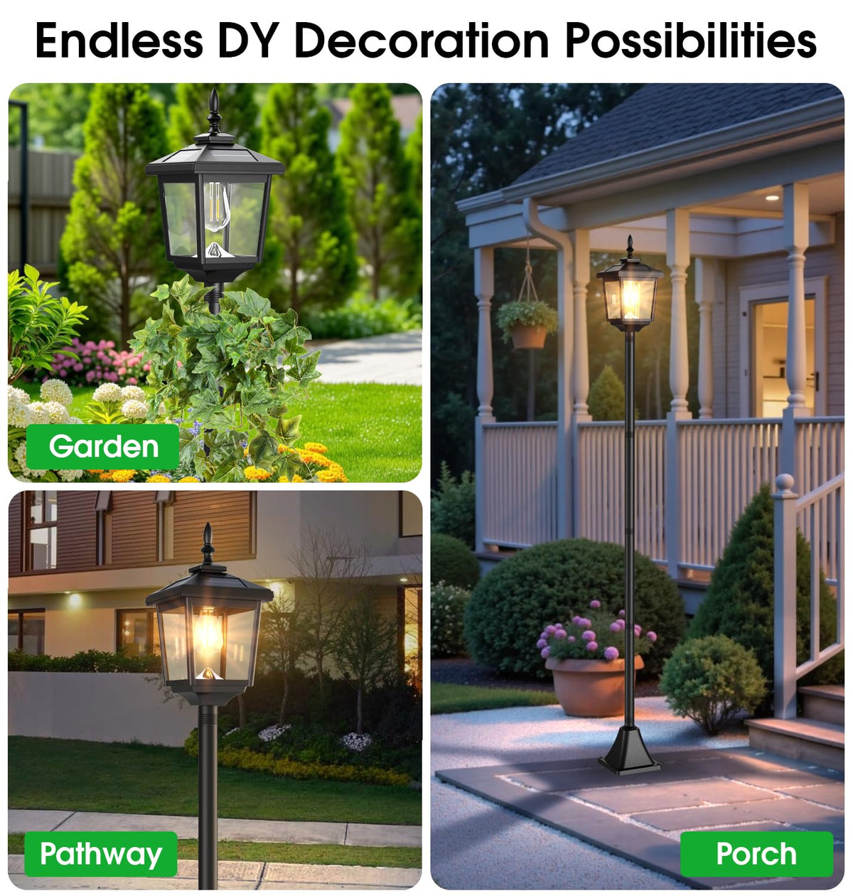 PEATOP adjustable height enables tailored ambiance for garden walkway or porch