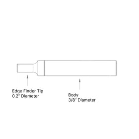 PEC Tools edge finder point end highlighted for accurate center locating.
