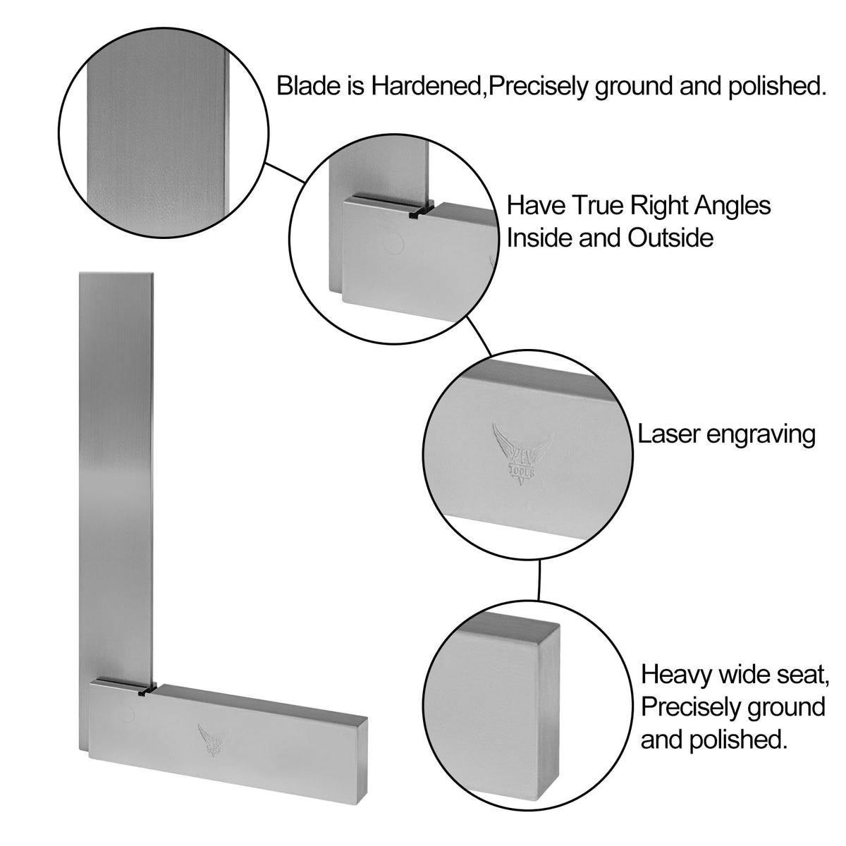 PEC Tools Machinist Square hardened steel construction ensures long-term accuracy and wear resistance.