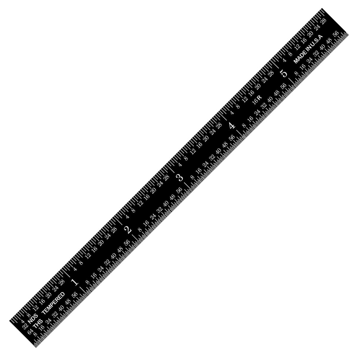 PEC Tools 16R graduated ruler with white-filled engravings for precise layouts and checks.