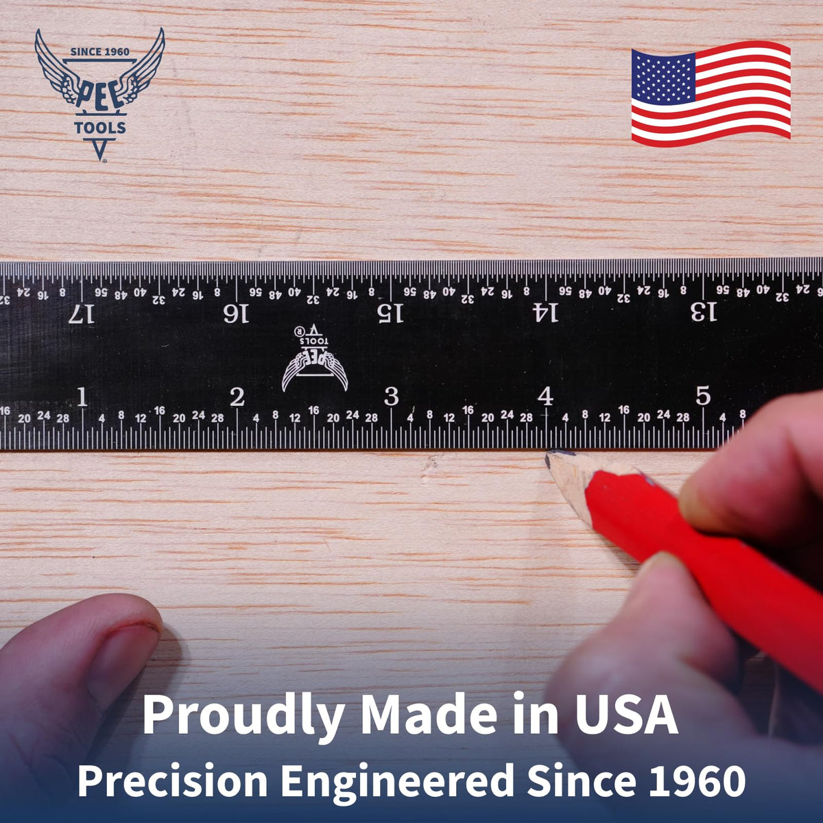 PEC Tools 64th-inch marks enable fine-detail measurement in tight spaces.
