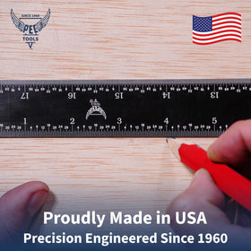PEC Tools 64th-inch marks enable fine-detail measurement in tight spaces.