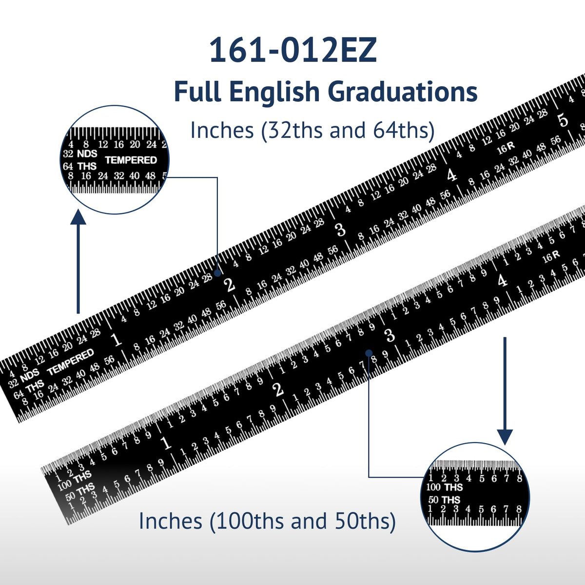 PEC Tools black chrome finish reduces glare while keeping the edge easy to read.