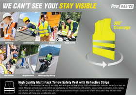 PeerBasics safety vest bulk pack packaging shows content for teams.