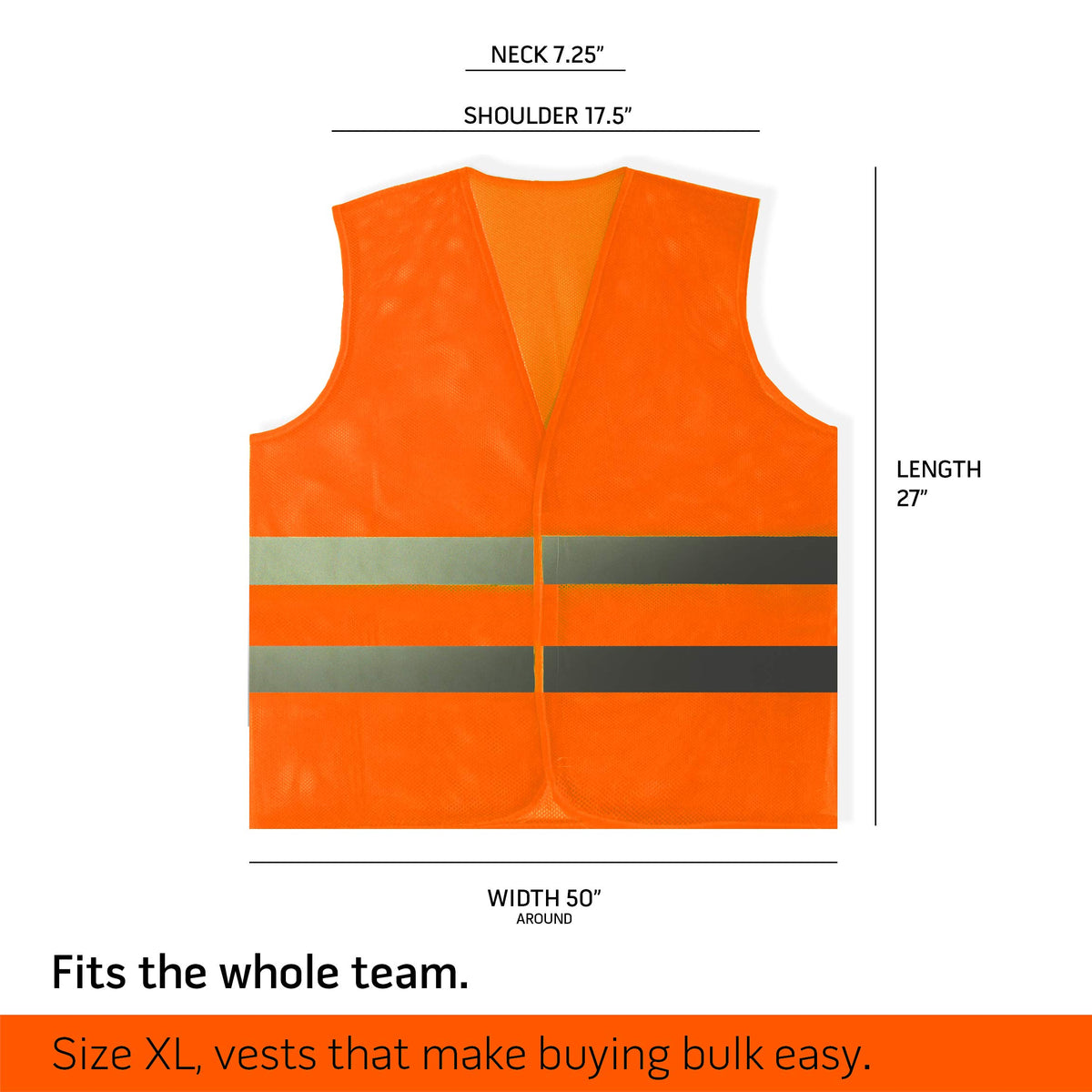 PeerBasics safety vest orange color boosts daytime visibility across environments.