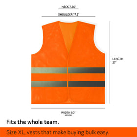 PeerBasics safety vest orange color boosts daytime visibility across environments.