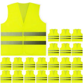 PeerBasics yellow vest with 360-visibility front view for day and night use.