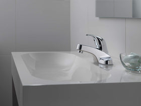 Peerless P131LF installation view, compatible with 3-hole 4-inch centerset sinks.