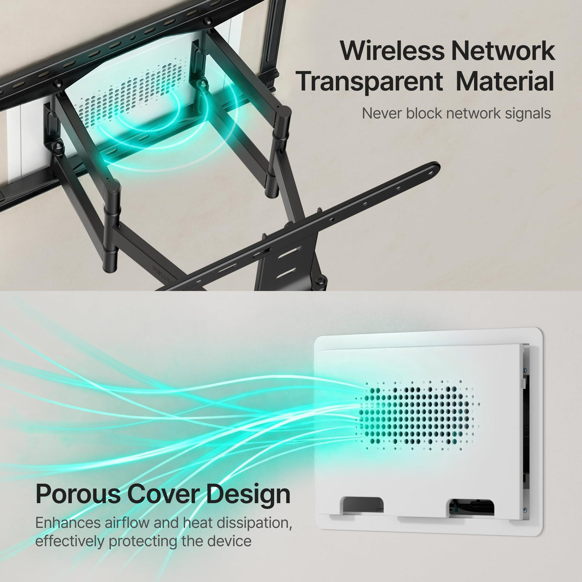 PEGZONE 9-inch in-wall media box cable management keeps cords organized