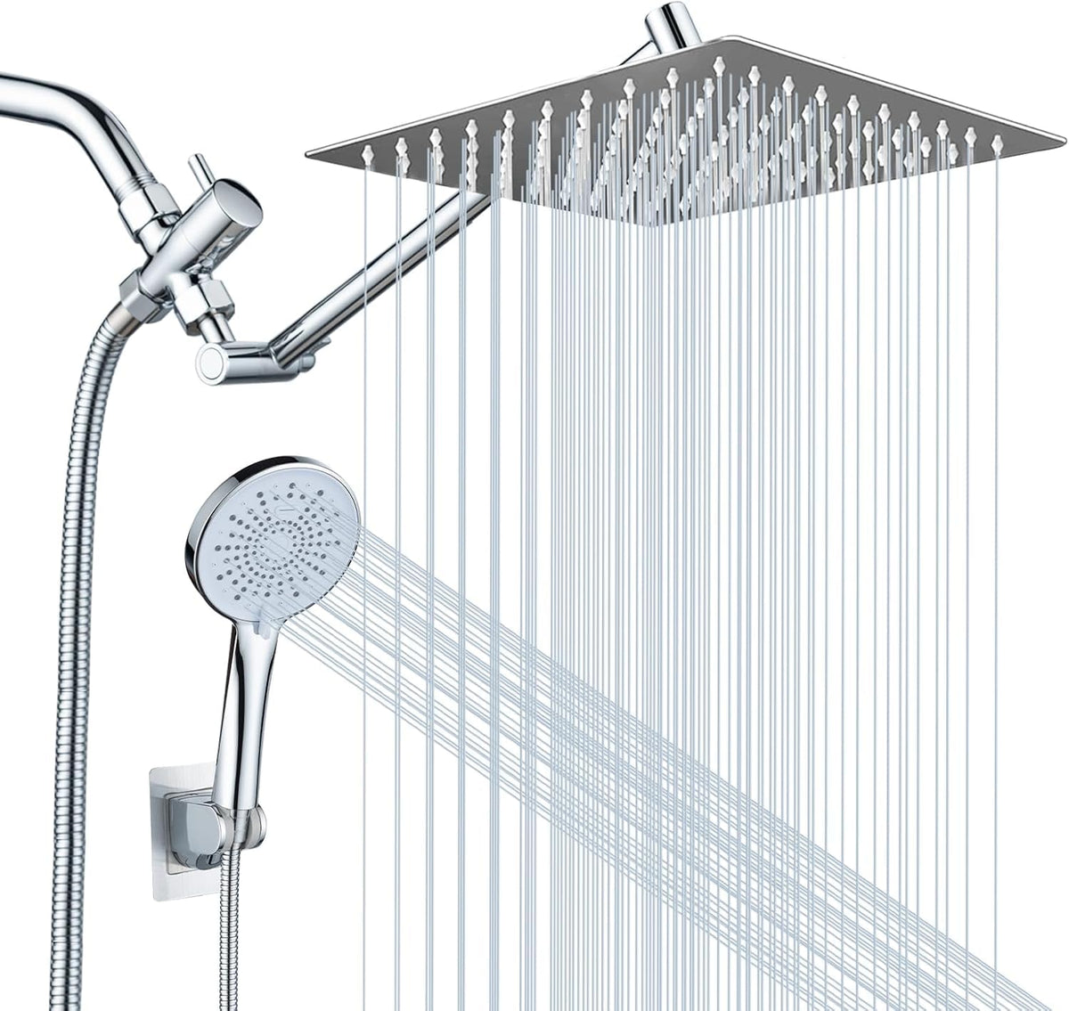 Peicuai Plus 10-inch rainfall head provides wide spa-like coverage.