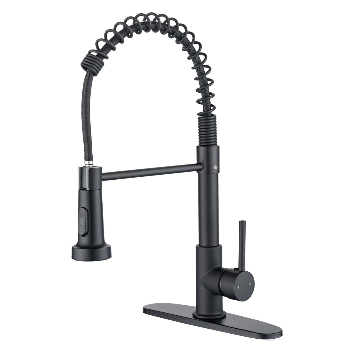 peicuai-plus black kitchen faucet with pull-down sprayer for easy pot filling and rinsing