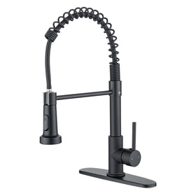 peicuai-plus black kitchen faucet with pull-down sprayer for easy pot filling and rinsing